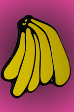 Embossed sticker featuring illustrated bananas with raised texture