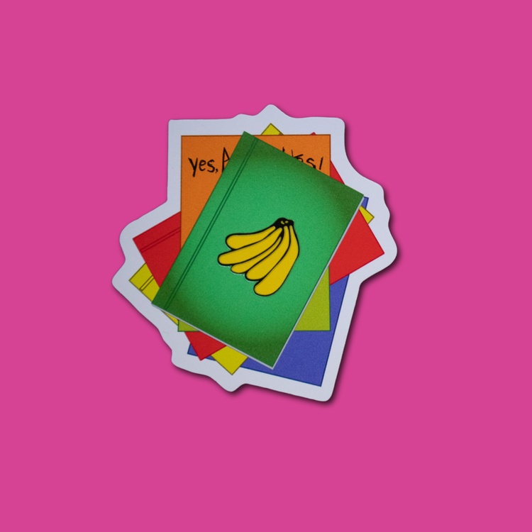 Colorful embossed die cut sticker with raised texture and vibrant design