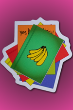 Embossed die cut sticker from musician artist collaboration with custom artwork