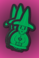 Collection of green wizard-themed die cut stickers in custom shape